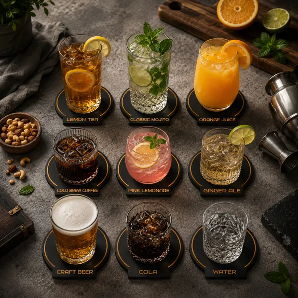 Black_Orange_Custom_Label_Drink_Coasters_Set_Of_4