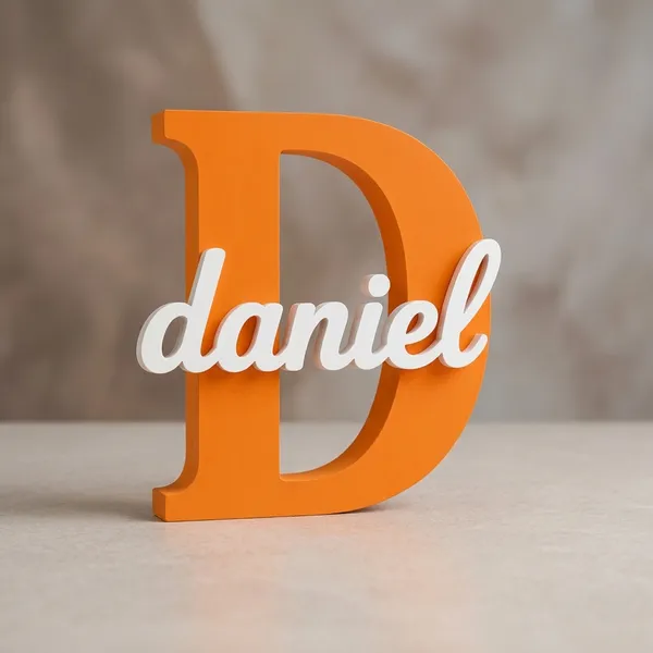 Orange_Modern_Personalized_Name_Letter_Sign