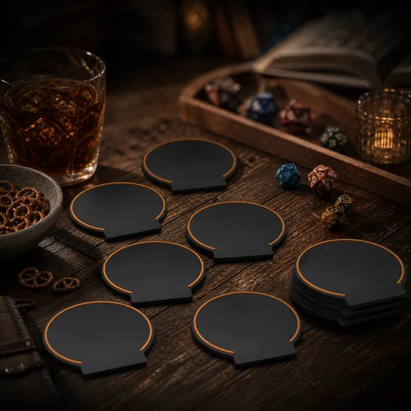 Black_Orange_Custom_Label_Drink_Coasters_Set_Of_4