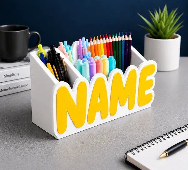 Yellow_Personalized_Name_Desk_Organizer