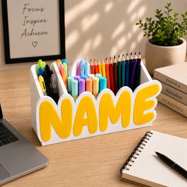 Yellow_Personalized_Name_Desk_Organizer