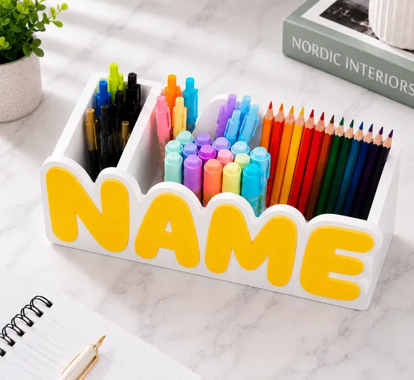 Yellow_Personalized_Name_Desk_Organizer
