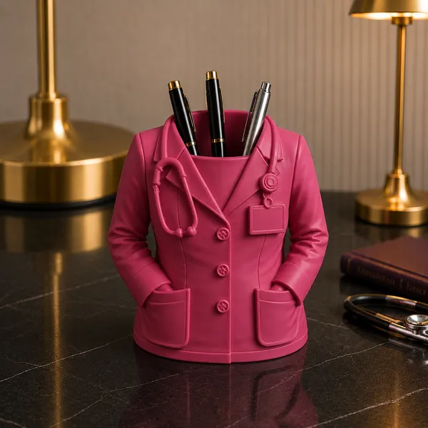 Pink_Pen_Stand_Female_Doctor