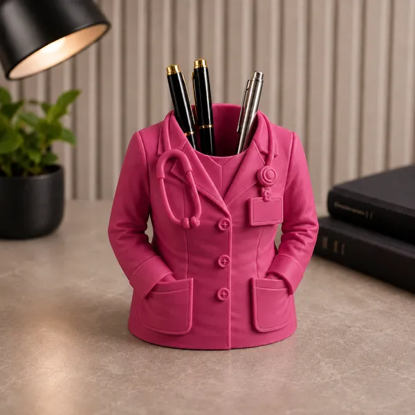 Pink_Pen_Stand_Female_Doctor