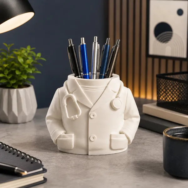 White_Pen_Stand_Male_Doctor