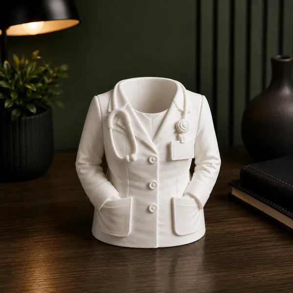 White_Pen_Stand_Female_Doctor