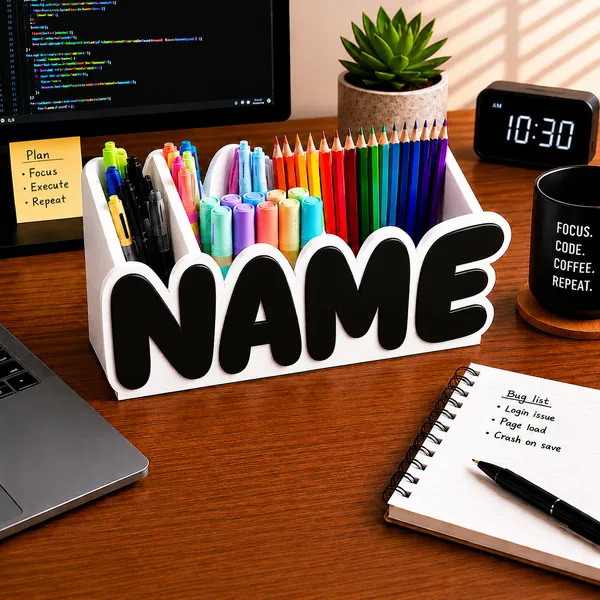 Black_Personalized_Name_Desk_Organizer
