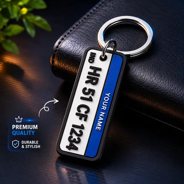 Blue_Car_Number_Plate_Personalized_Key_Chain