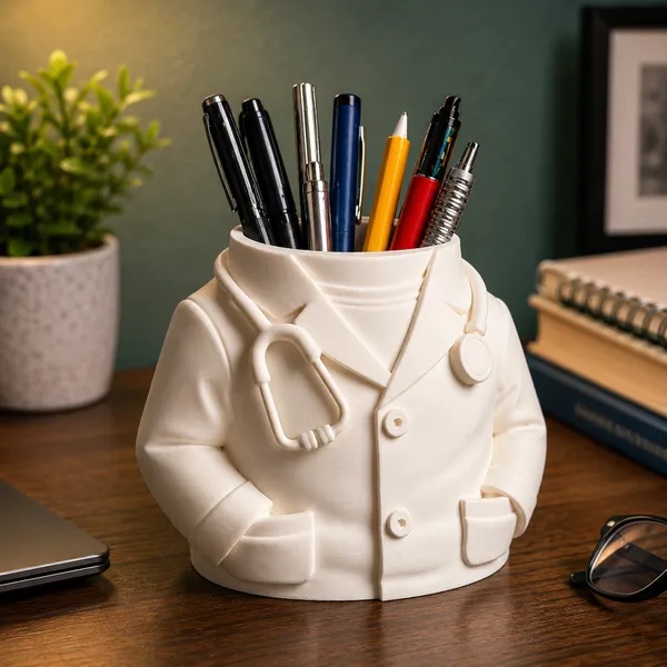 White_Pen_Stand_Male_Doctor