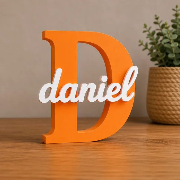 Orange_Modern_Personalized_Name_Letter_Sign