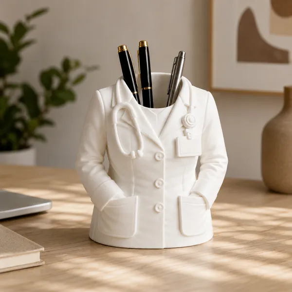 White_Pen_Stand_Female_Doctor
