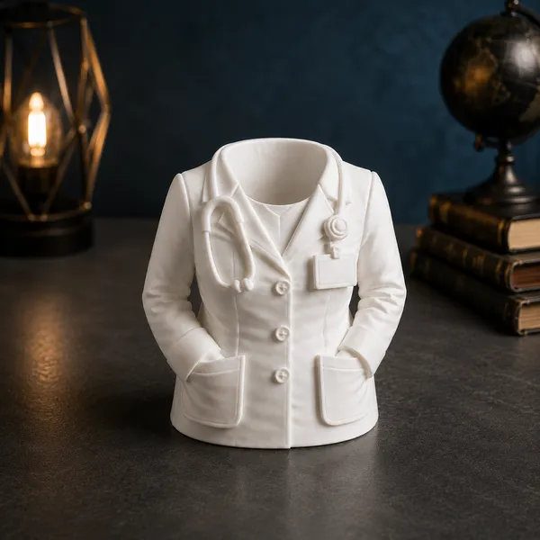 White_Pen_Stand_Female_Doctor