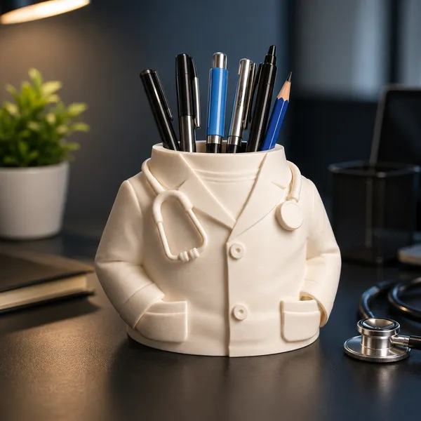 White_Pen_Stand_Male_Doctor