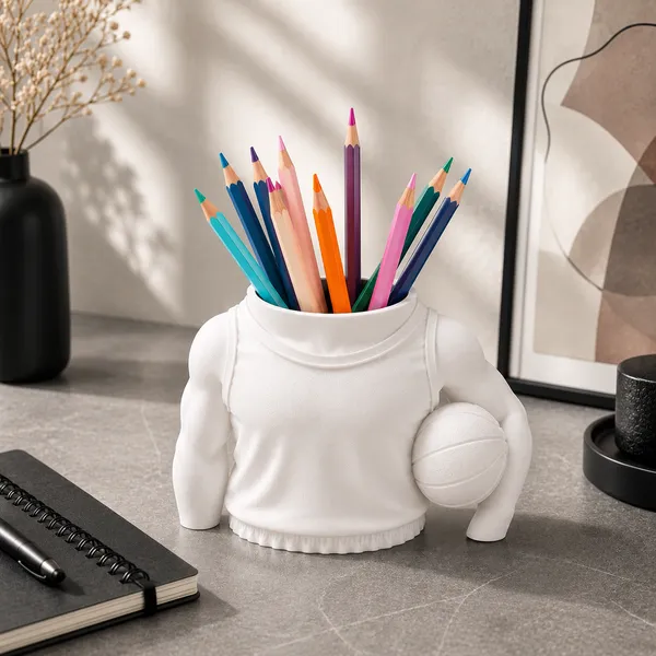 White_Pen_Stand_Basket_Ball_Player