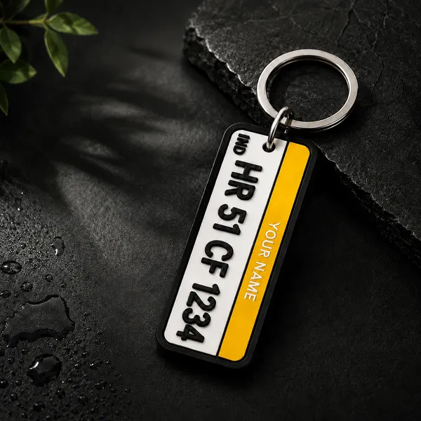 Yellow_Car_Number_Plate_Personalized_Key_Chain