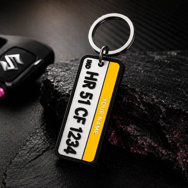 Yellow_Car_Number_Plate_Personalized_Key_Chain