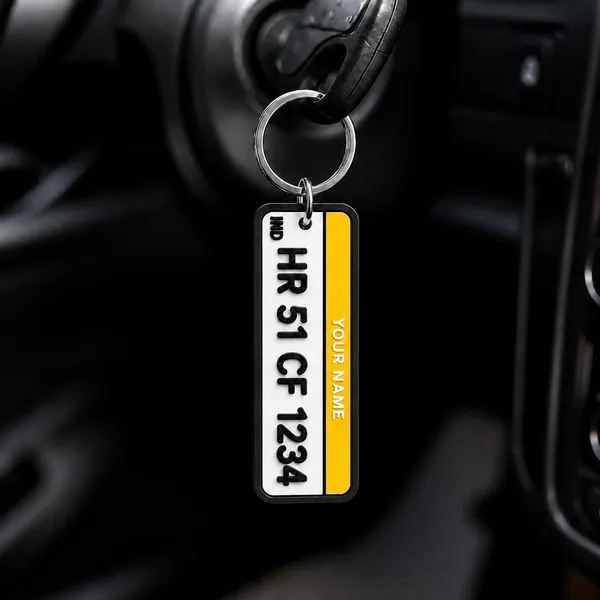 Yellow_Car_Number_Plate_Personalized_Key_Chain