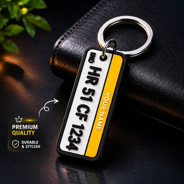 Yellow_Car_Number_Plate_Personalized_Key_Chain
