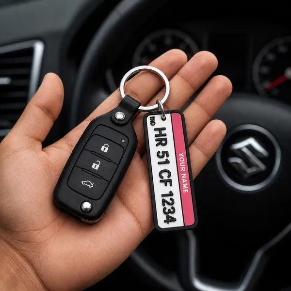 Pink_Car_Number_Plate_Personalized_Key_Chain