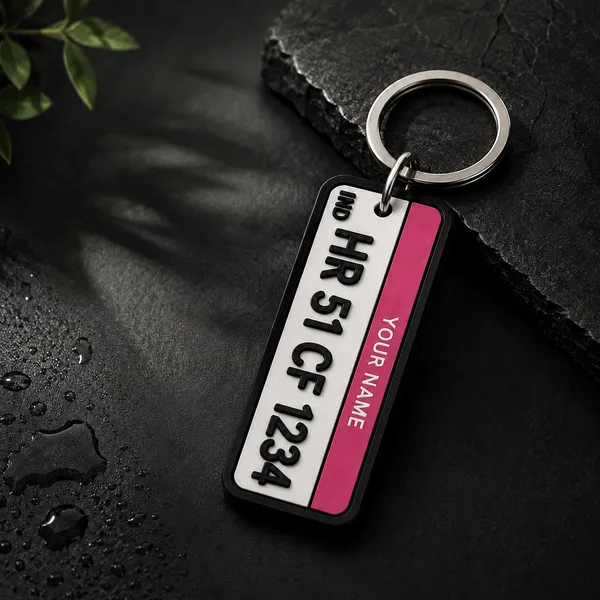 Pink_Car_Number_Plate_Personalized_Key_Chain