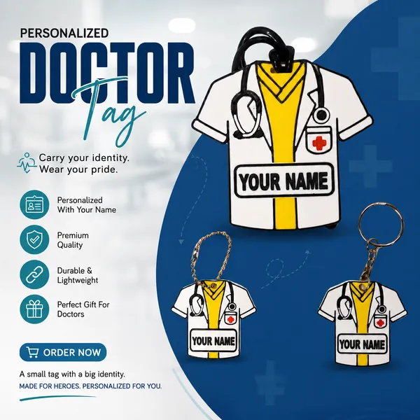 Yellow_Doctor_Coat_Personalized_Name_Keychain