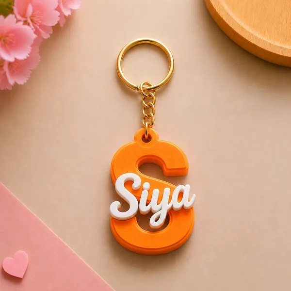 Orange_Personalized_Letter_Name_Keychain