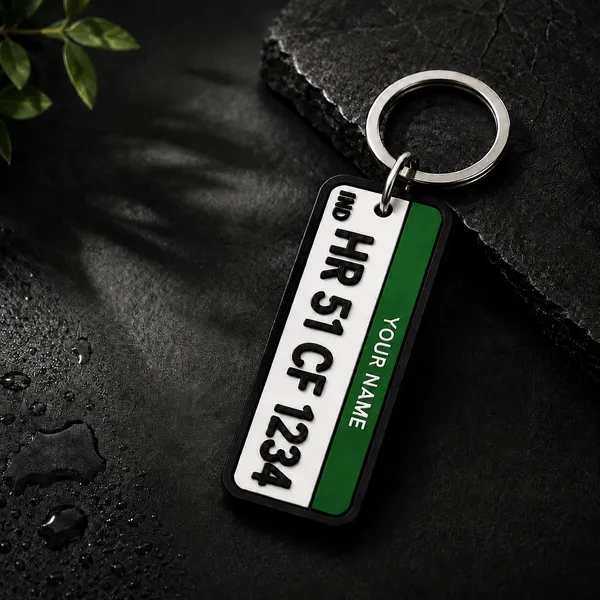 Green_Car_Number_Plate_Personalized_Key_Chain