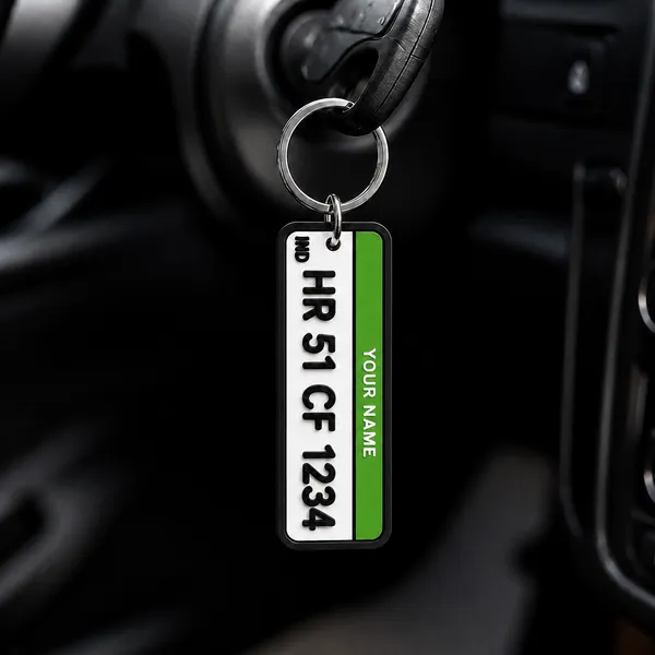 Green_Car_Number_Plate_Personalized_Key_Chain