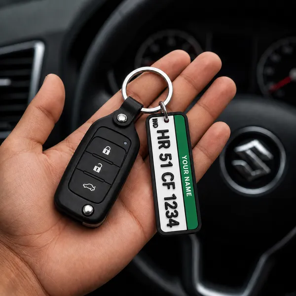 Green_Car_Number_Plate_Personalized_Key_Chain