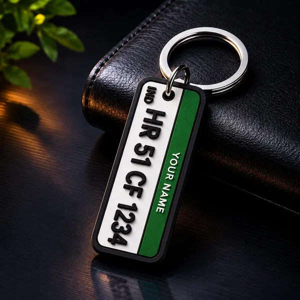 Green_Car_Number_Plate_Personalized_Key_Chain