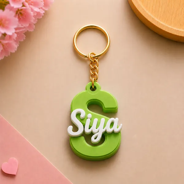 Apple_Green_Personalized_Letter_Name_Keychain