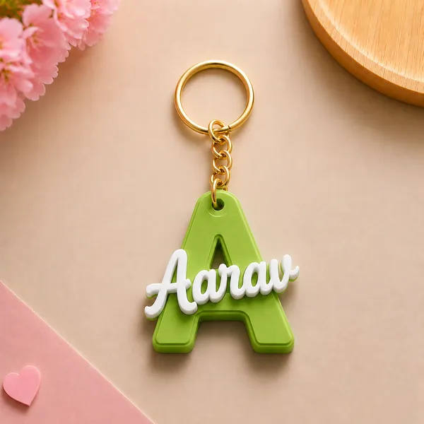Apple_Green_Personalized_Letter_Name_Keychain