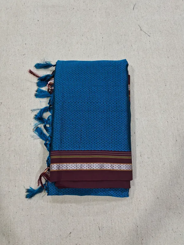 Blue_Plain_Khun_Saree_For_Women