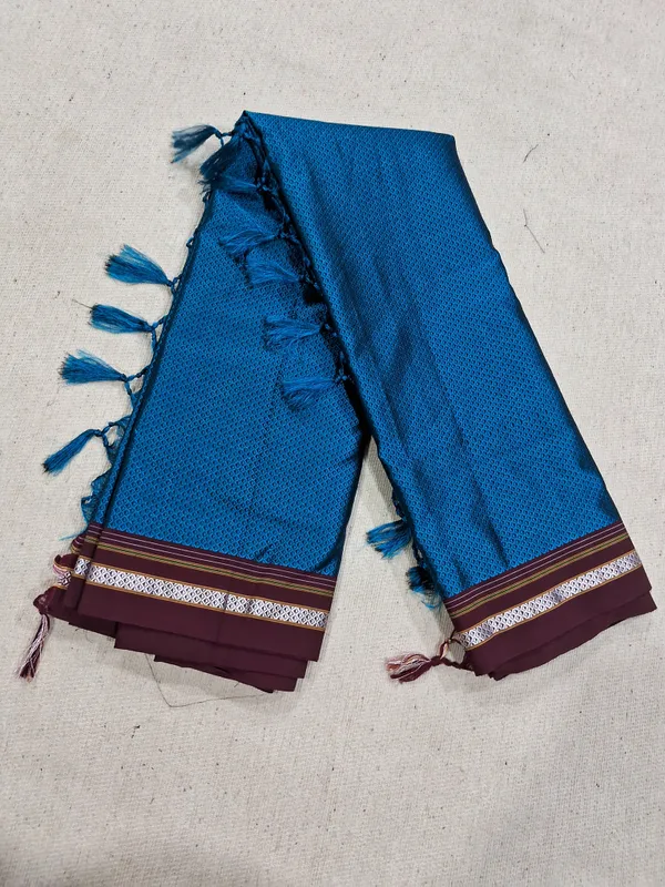 Blue_Plain_Khun_Saree_For_Women