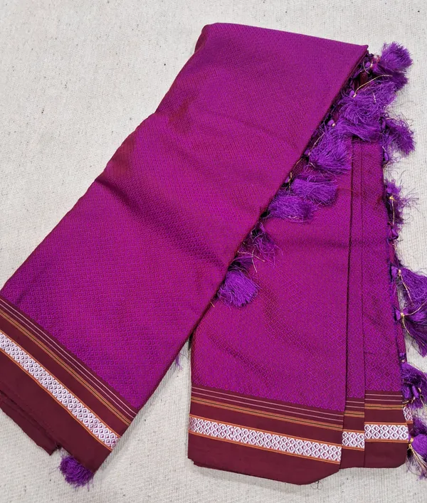 Dark_Pink_Plain_Khun_Saree_For_Women