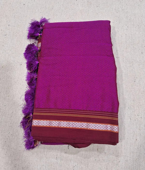 Dark_Pink_Plain_Khun_Saree_For_Women