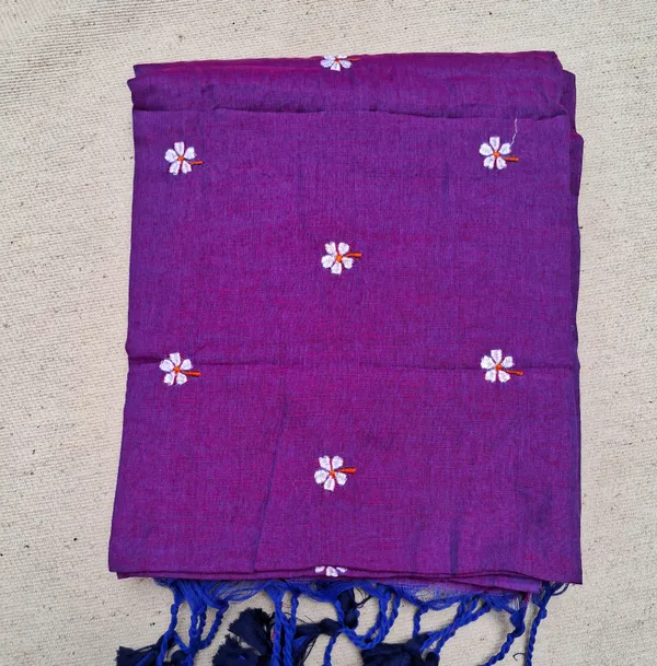 Deep_Violet_Parijatak_Khadi_Cotton_Saree