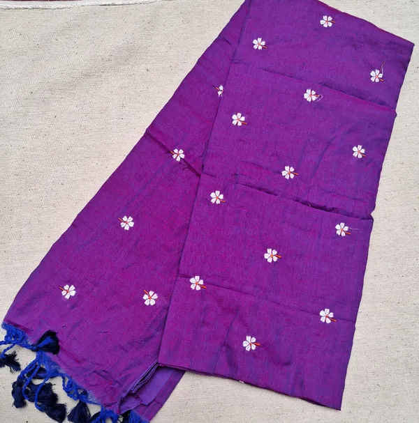 Deep_Violet_Parijatak_Khadi_Cotton_Saree