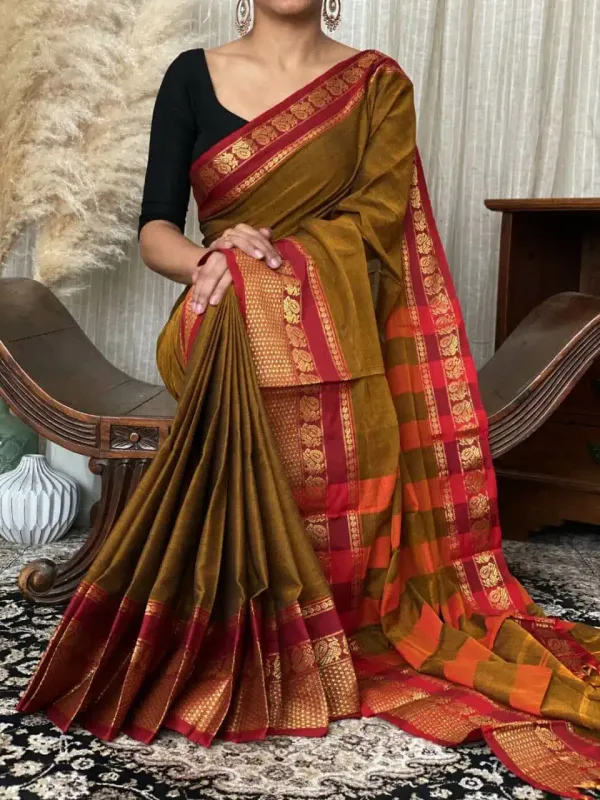 Golden_Yellow_Narayan_Pet_Cotton_Saree_For_Women
