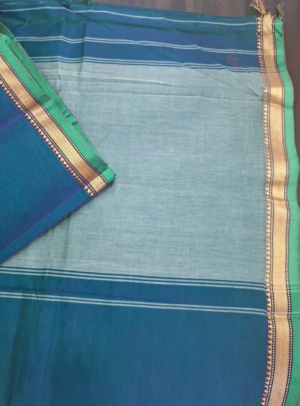Peacock_Blue_Narayan_Pet_Cotton_Saree_For_Women