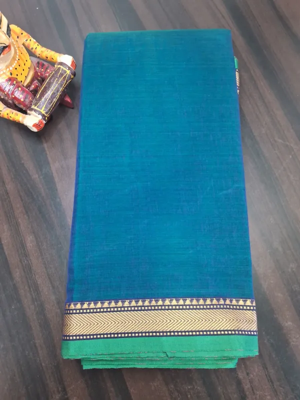 Peacock_Blue_Narayan_Pet_Cotton_Saree_For_Women