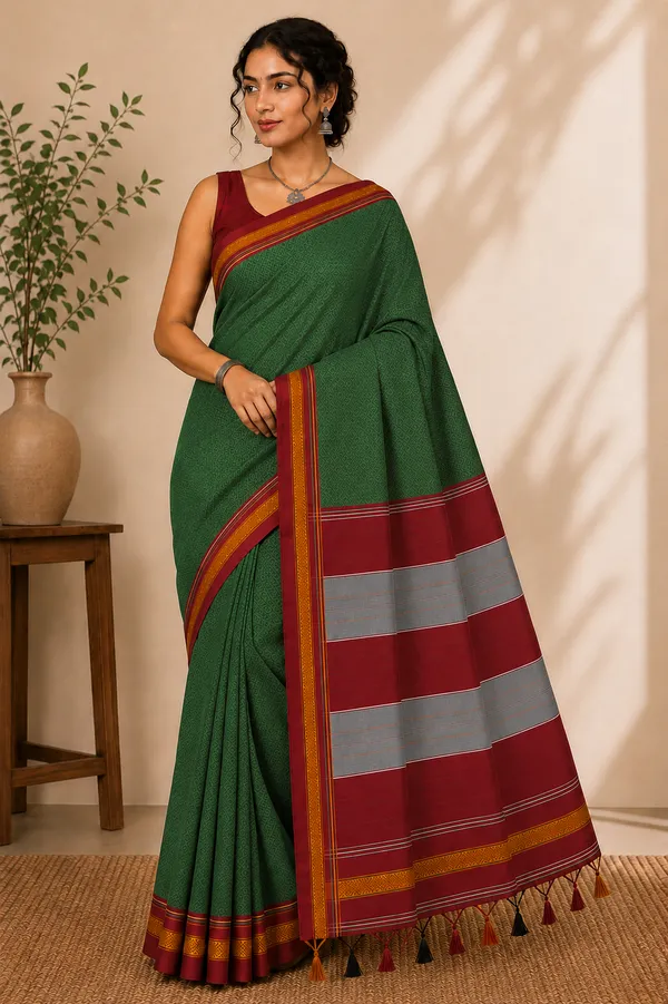 Green_Khun_Saree_For_Women