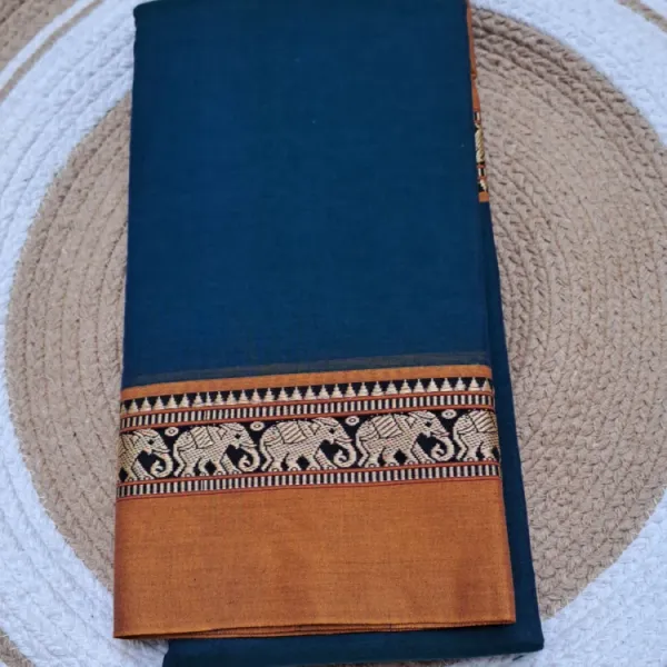 Peacock_Blue_Narayan_Pet_Cotton_Saree_For_Women