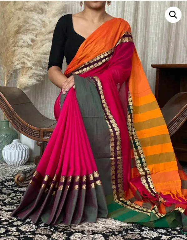 Dark_Pink_Narayanpet_Cotton_Saree_For_Women