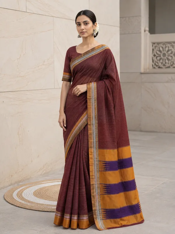 Maroon_Khun_Saree_For_Women