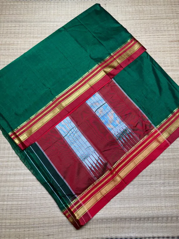 Dark_Green_Cotton_Silk_Ilkal_Saree_Handloom_Weave_For_Women