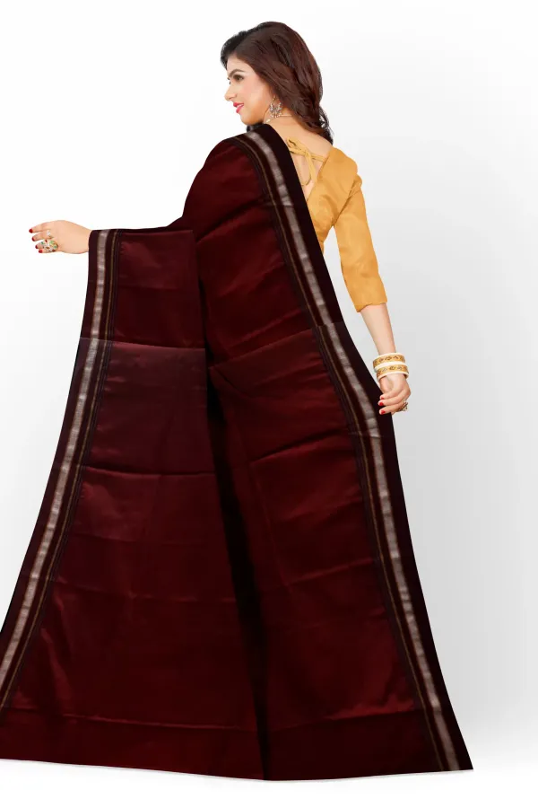 Maroon_Plain_Khun_Saree_For_Women
