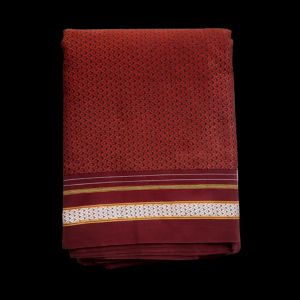 Maroon_Plain_Khun_Saree_For_Women