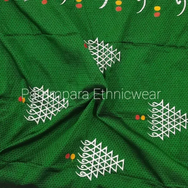 Forest_Green_Embroidery_Khun_Saree_For_Women