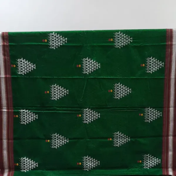 Forest_Green_Embroidery_Khun_Saree_For_Women